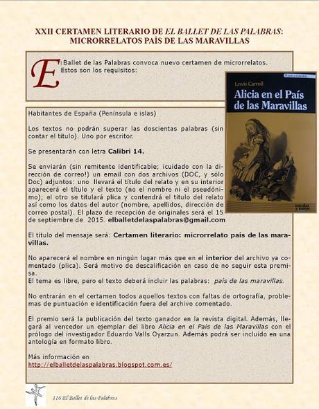 XXII Y XXIII CERTÁMENES DE MICRORRELATOS: PAÍS DE LAS MARAVILLAS Y CIENCIA FICCIÓN.