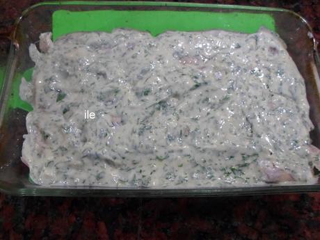 Pescado con pasta de sésamo o tahine