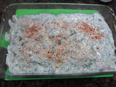 Pescado con pasta de sésamo o tahine