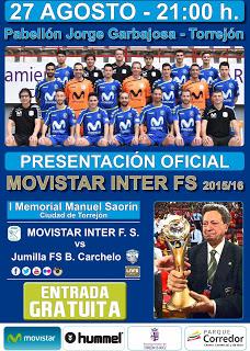 Movistar Inter presenta el cartel de la presentación oficial ante su afición I Memorial Manuel Saorín