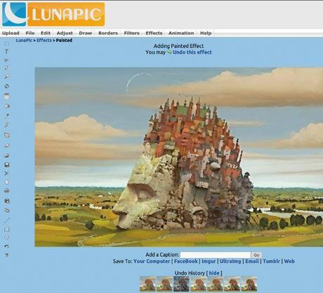 LunaPic cuenta con una interfaz muy austera, pero no por ello carente de opciones