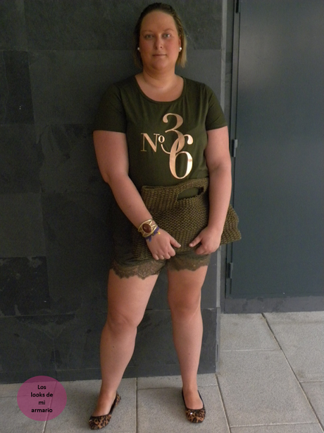  curvy, fashionblogger, look verano, looks, looks color militar, los looks de mi armario, mis looks, mujeres reales, outfit, outfit verano, que ponerte segun tu silueta, short lenceros, tendencia lencera