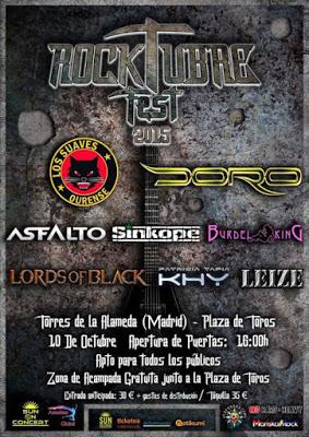 Rocktubre Fest 2015: Los Suaves, Doro, Sínkope, Asfalto, Leize, Bürdel King...