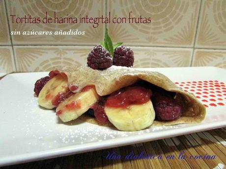 Tortitas de harina integral con frutas sin azúcares añadidos