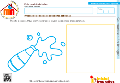 Propone soluciones ante situaciones cotidianas: Comunicación integral 3 años