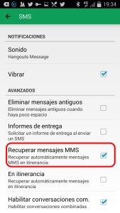 ¿Te puede afectar Stagefright? Hangouts Deshabilitar recepción automatica MMS