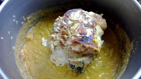 Cinta de lomo rellena en salsa – Cinta de lomo rellena de espinacas – Cinta de lomo en salsa de verduras – Arista di maiale farcita cintalomorellena10