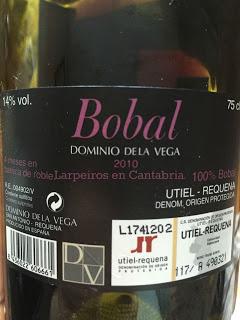 Vino Tinto Bobal Dominio de la Vega 2010: Interesante