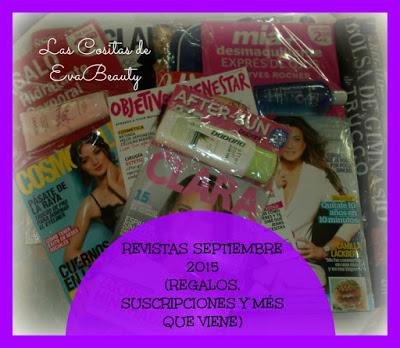 Revistas Septiembre 2015 (Regalos, Suscripciones y més que viene)