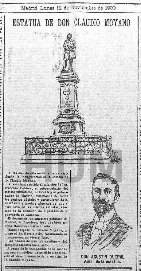 Estampas. Madrid pueblo: Un monumento, y el de Claudio Moyano