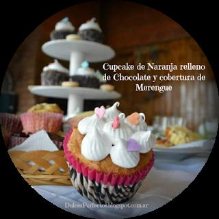 Cupcake de Naranja relleno de Chocolate con Merengue, receta fácil y deliciosa!