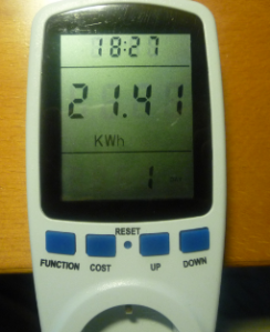 Mi termo para calentar agua consume un total de 21.41kw durante una semana