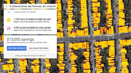 Sunroof utiliza parte de la tecnología de Google Maps y Earth