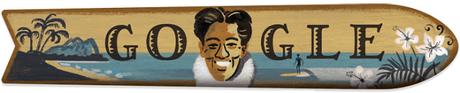 Doodle por Duke Kahanamoku, el inventor del surf