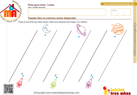 Trazado libre en caminos rectos diagonales 1: Grafomotricidad 3 años Trazado libre en caminos rectos diagonales 1: Grafomotricidad 3 años