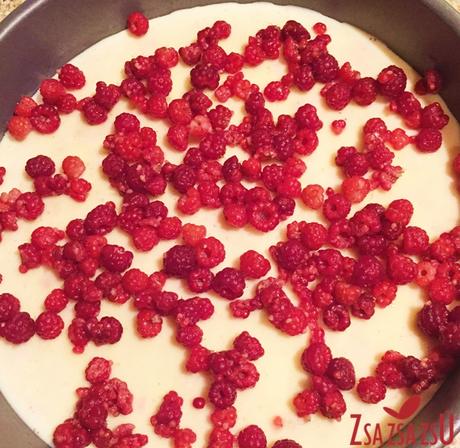 Tarta de cuajada con frambuesas