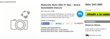 El nuevo Moto 360 2nd gen ya disponible para reservar en España