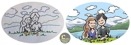 El primer bordado de una ilustración de Raúl