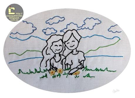 El primer bordado de una ilustración de Raúl