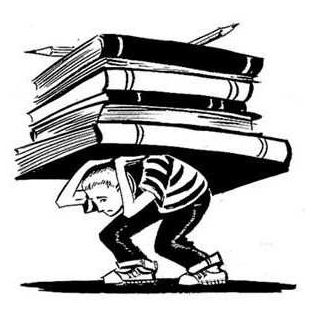 Carga de libros y tareas escolares