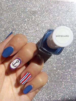Nails art: marinera || Pret a surfer de Essie