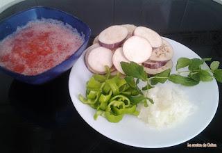 Fettuccine con pimientos y berenjenas