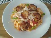 Fettuccine pimientos berenjenas