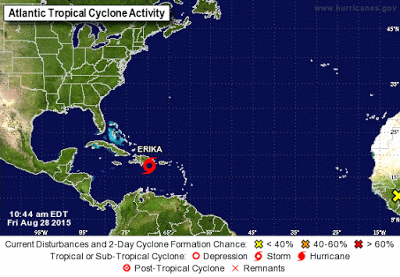 Tormenta Erika  entrará por Sureste y cruzará República Dominicana.