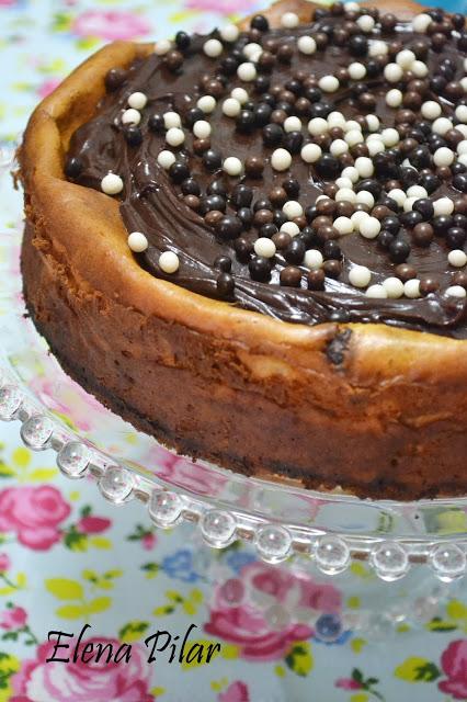 Tarta de queso con Baileys y chips de chocolate