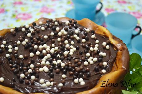 Tarta de queso con Baileys y chips de chocolate