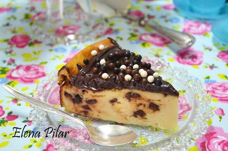 Tarta de queso con Baileys y chips de chocolate