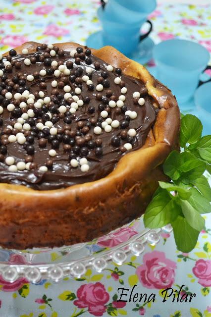 Tarta de queso con Baileys y chips de chocolate