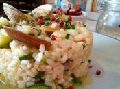 Risotto almejas gambas pescado marisco calabacín zucchine, vongole gamberi