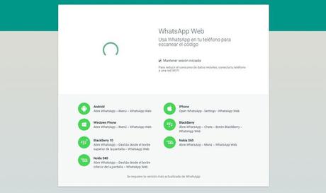 Whatsapp web está fallando