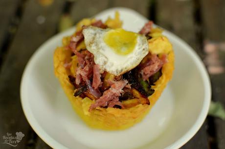 cesta de patatas con huevos rotos y jamon tererecetas 04