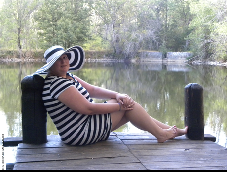 look outfit con vestido de rayas y pamela de rayas de zara temporada verano 2015 en los looks de mi armario talla grande blogger plus size post