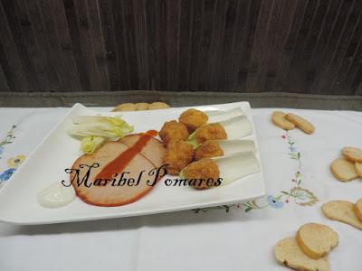 Lomos de pechuga de pavo con bolitas de patata.