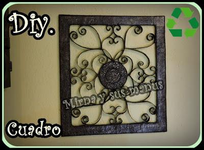 Diy... Reciclaje.... Cuadro con tubos de papel higienico..