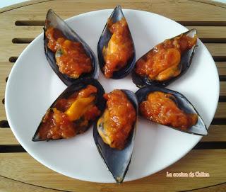 Mejillones en salsa de vieira