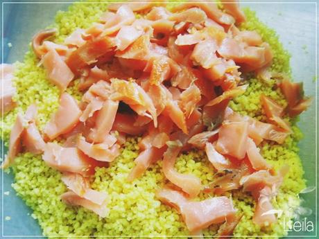 Ensalada de cuscus con salmon ahumado
