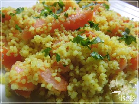 Ensalada de cuscus con salmon ahumado