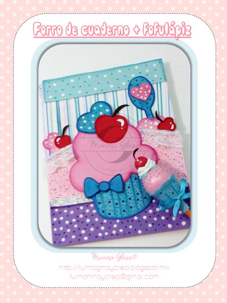 Cuaderno decorado con foami + fofulapiz