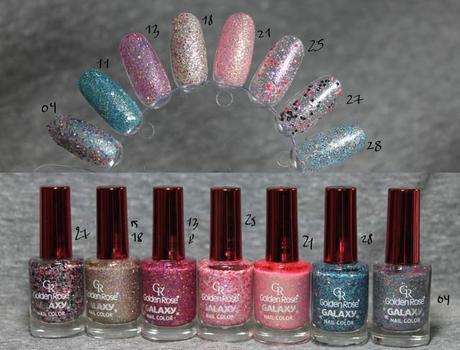 5 marcas de esmalte de uñas LOW COST favoritas Esmaltes Golden Rose Galaxy swatches