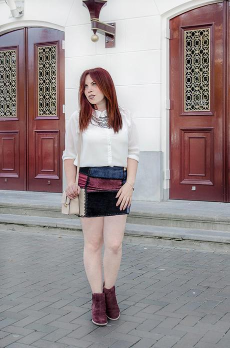 coloured leather skirt Zara