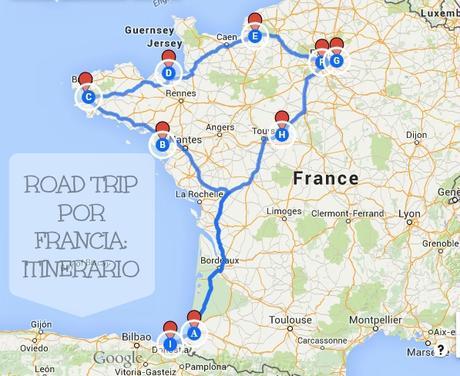 Road-trip por Francia: itinerario