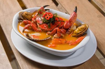 Sopa de pezcado y Cangrejo