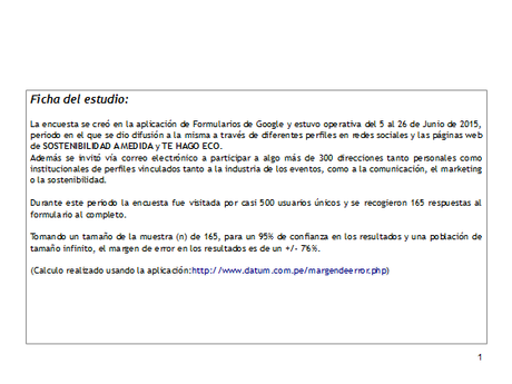 3º Estudio sobre sostenibilidad en eventos · Representatividad