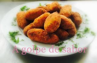 Croquetas de calabaza, champiñones y huevo duro