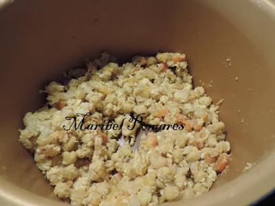 Garbanzos con coliflor, zanahoria, calabaza y huevo.