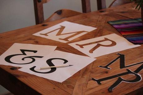 Señor y señora, banderines para su boda